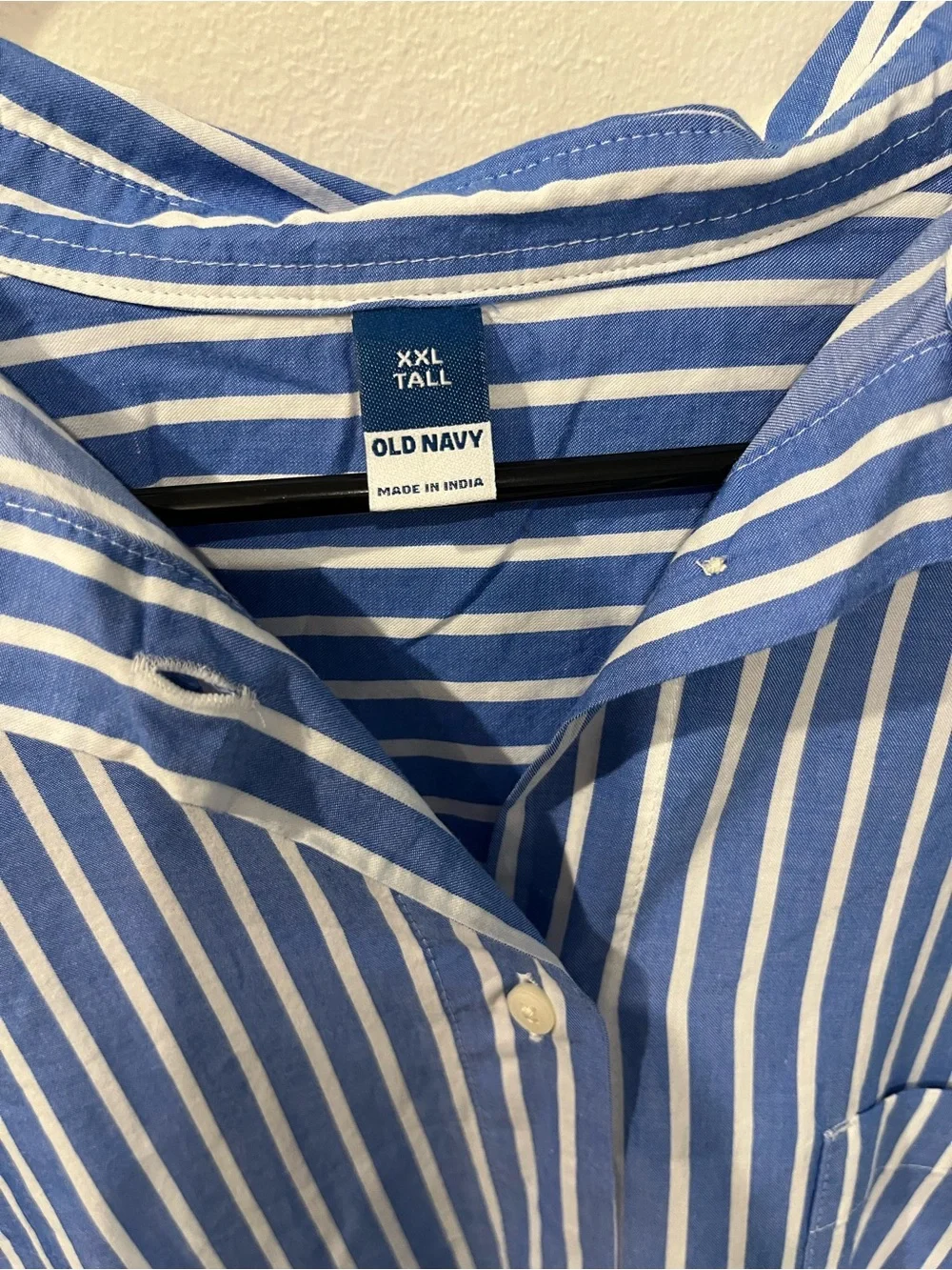 💙 2 for $25 NWT Old Navy Blue and White Striped Cotton Shirtdress Size XXL Tall - Picture 2 of 7